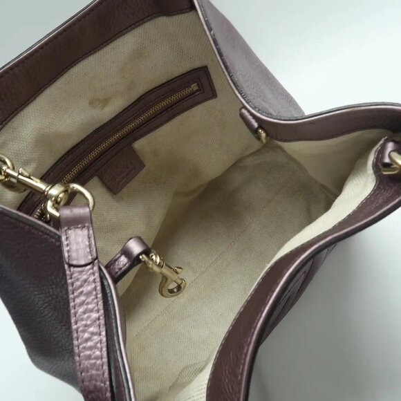 GUCCI Soho Purple Leather Satchel 818-041625 - Picture 10 of 12